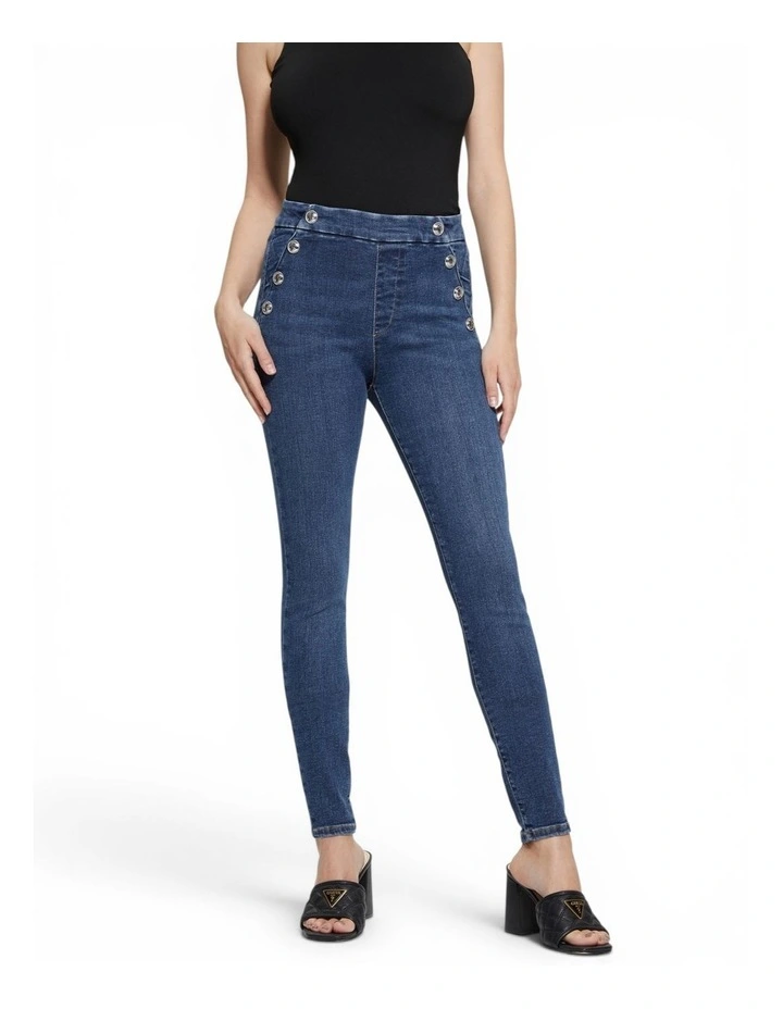 High-Rise Aubree Skinny Denim Jeans in Dark Wash image 1