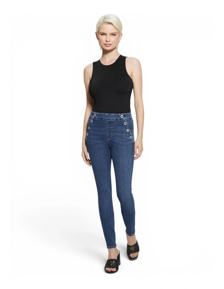 High-Rise Aubree Skinny Denim Jeans in Dark Wash image 2