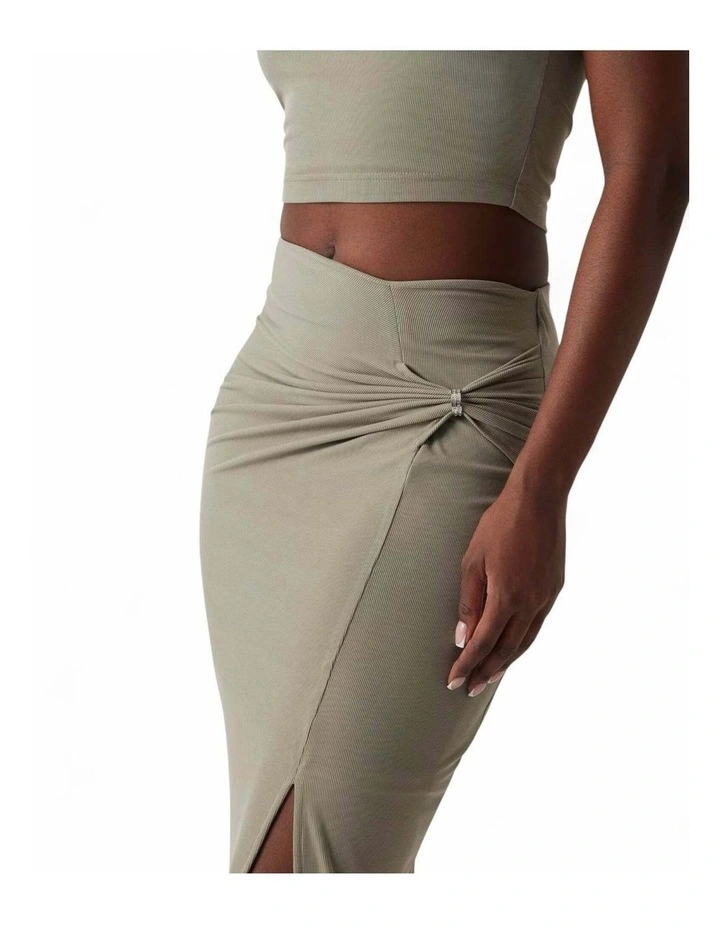 Aimee Jewel Drap Skirt in Green image 3