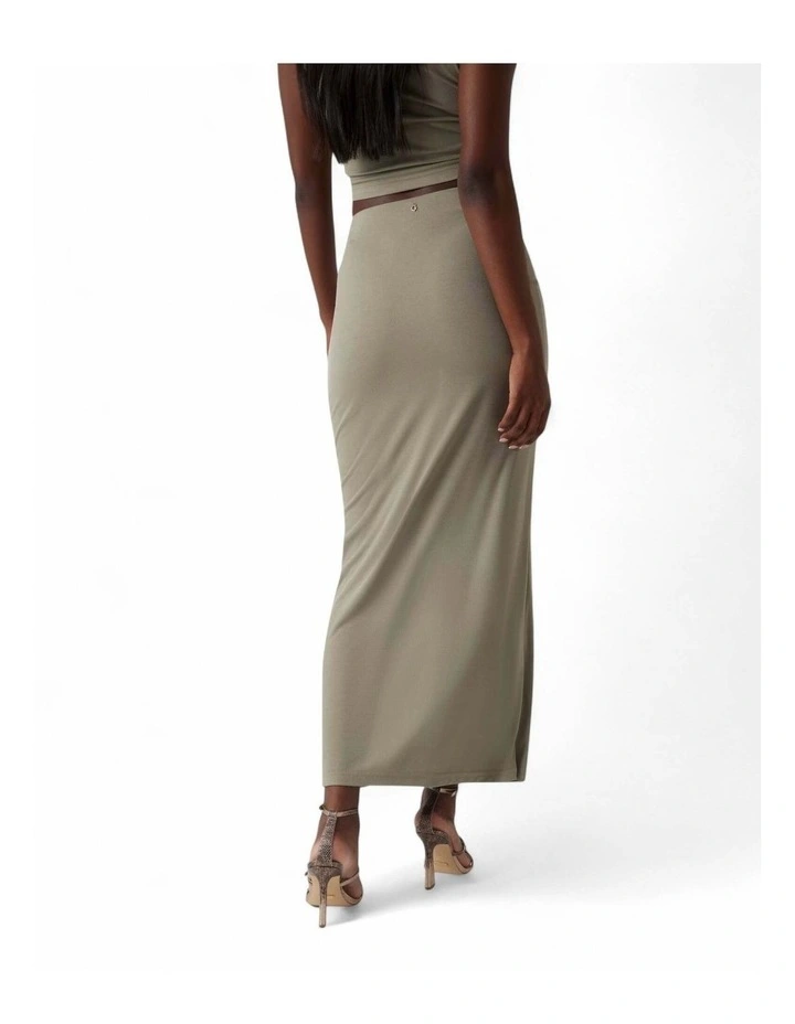 Aimee Jewel Drap Skirt in Green image 4