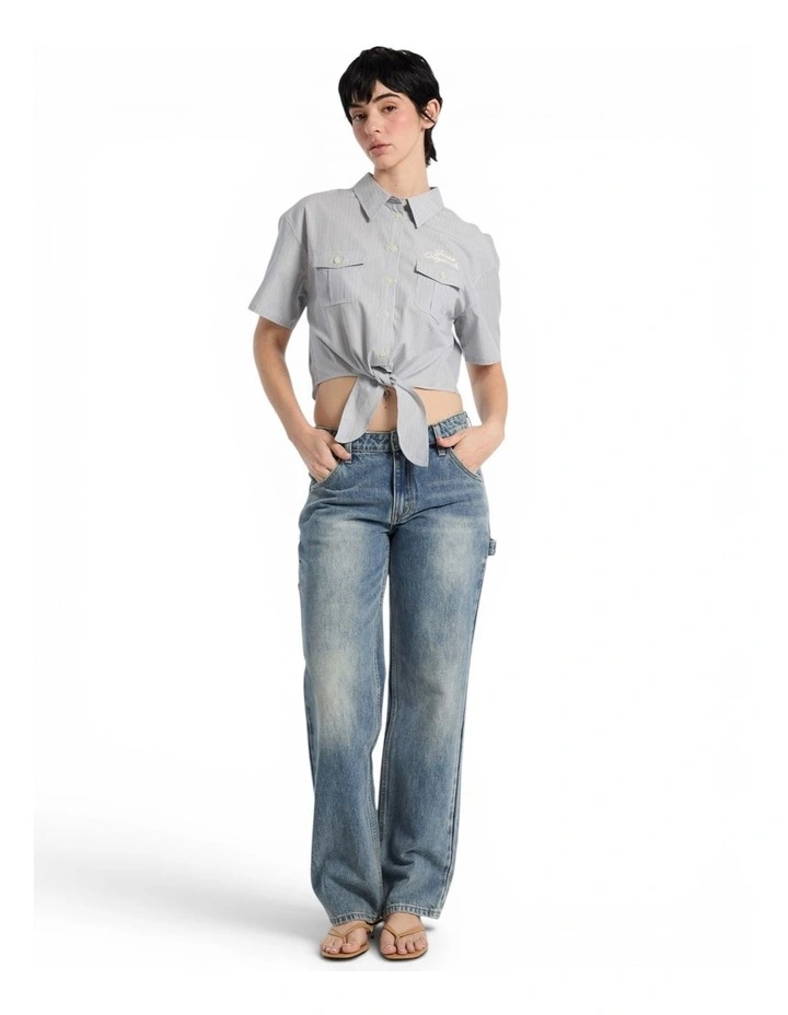 Originals Workwear Tie Top in Blue image 2