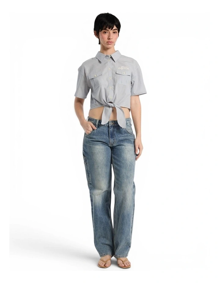 Originals Workwear Tie Top in Blue image 3