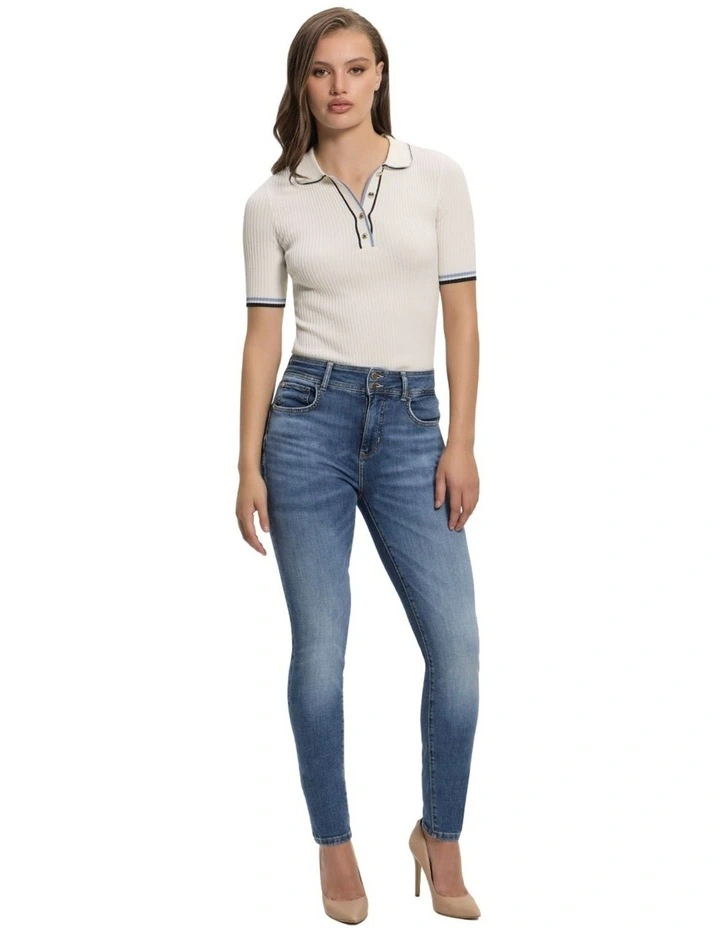 Eco High-Rise Skinny Fit Shape Up Jeans in Medium Wash image 2