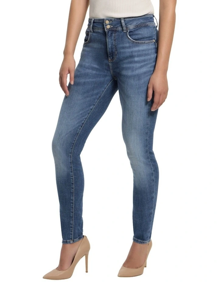 Eco High-Rise Skinny Fit Shape Up Jeans in Medium Wash image 3