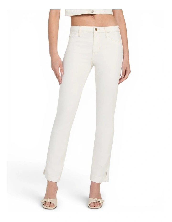 Mid Rise Audrey Slim Cigarette Jeans in White image 1