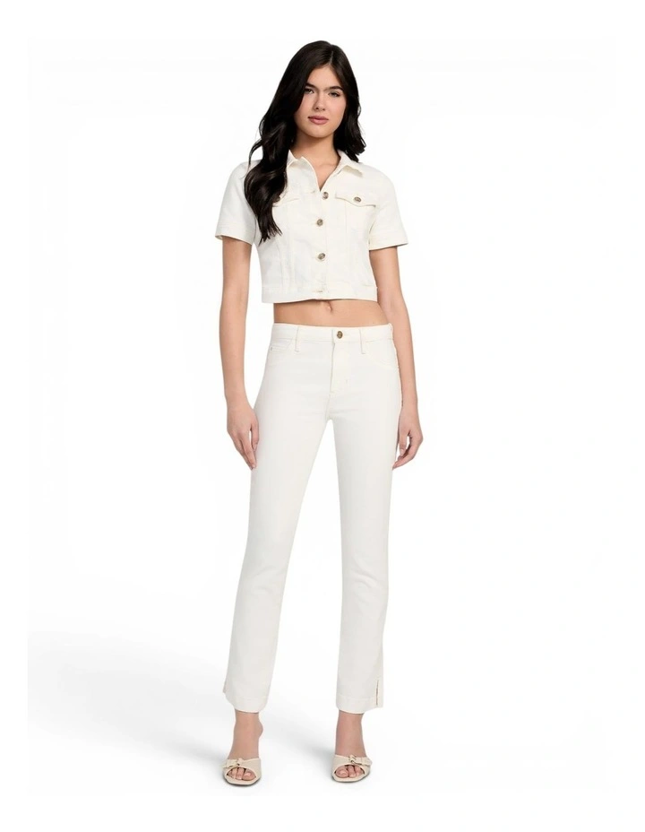 Mid Rise Audrey Slim Cigarette Jeans in White image 2
