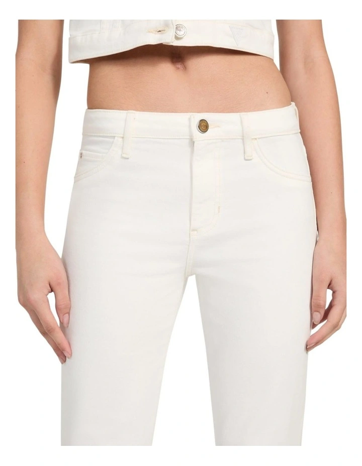 Mid Rise Audrey Slim Cigarette Jeans in White image 3