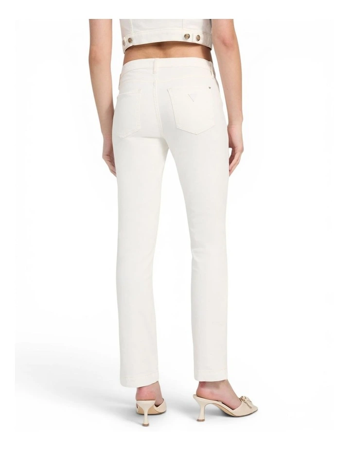 Mid Rise Audrey Slim Cigarette Jeans in White image 5