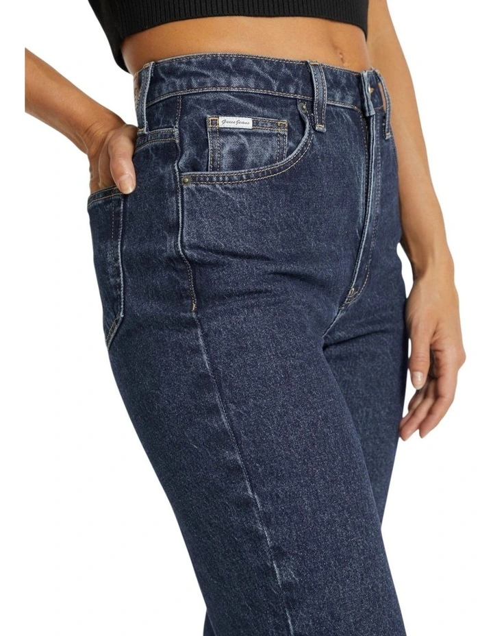 G06 Mom Jeans in Dark Wash image 4