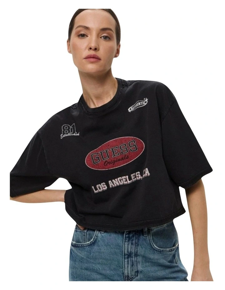 Originals Raw Edge Baggy Tee in Black image 4