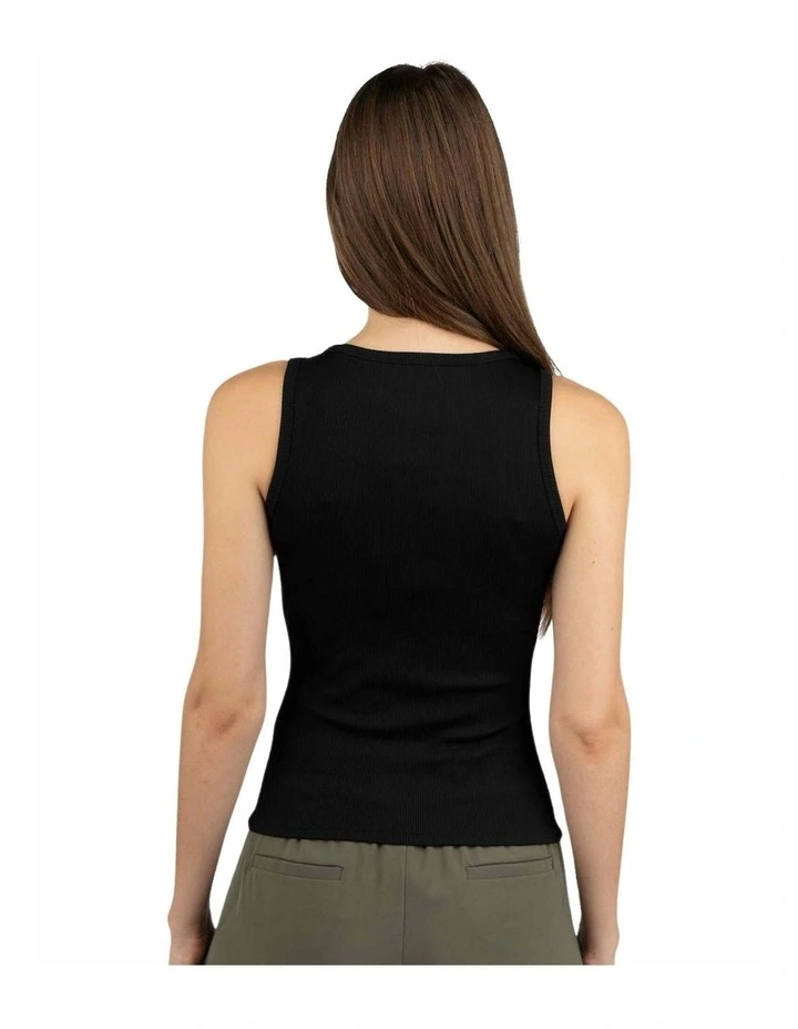 Viviana Logo Tank Top in Black image 3