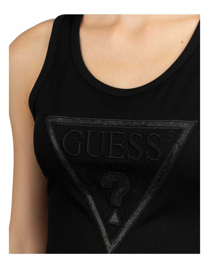 Viviana Logo Tank Top in Black image 4