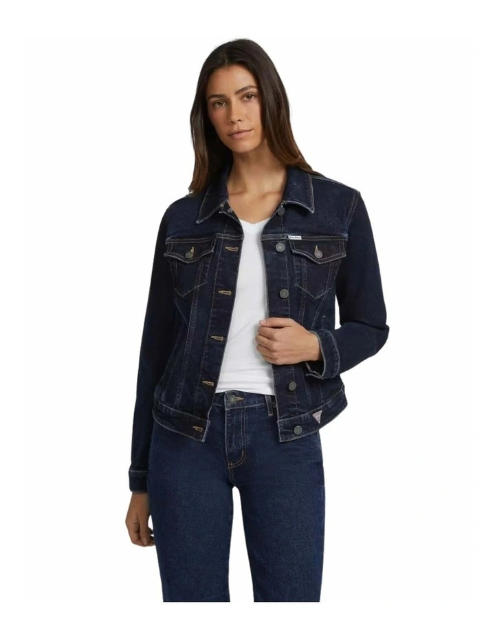 Guess Jeans Slim Trucker Jacket in Blue image 1