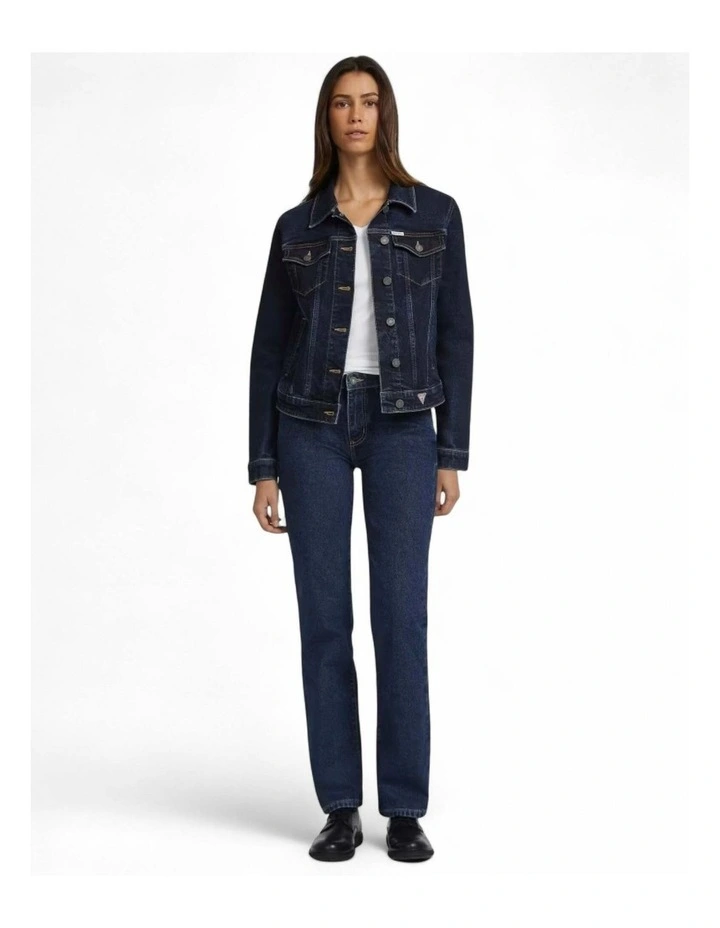 Guess Jeans Slim Trucker Jacket in Blue image 2