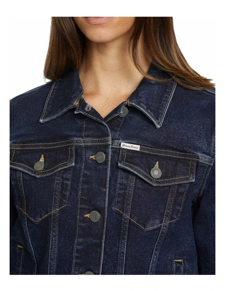 Guess Jeans Slim Trucker Jacket in Blue image 4