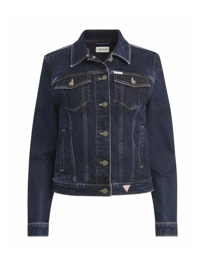 Guess Jeans Slim Trucker Jacket in Blue image 6