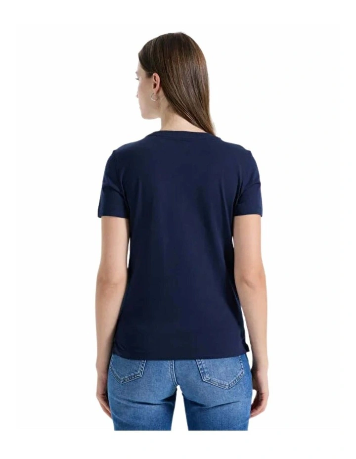 Love Triangle Pearls Short Sleeve T-Shirt in Blue image 3