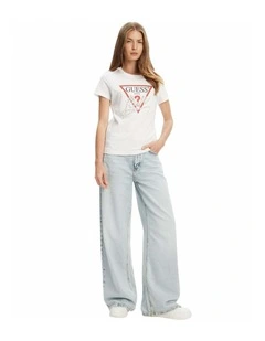 Love Triangle Pearls Short Sleeve T-Shirt in White