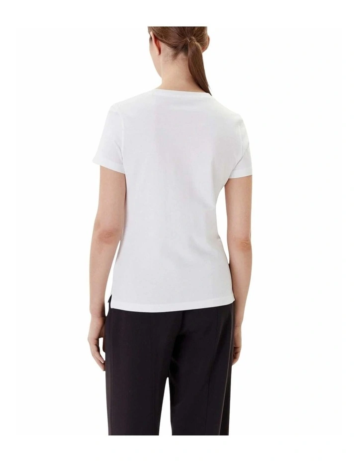 Love Triangle Pearls Short Sleeve T-Shirt in White image 2