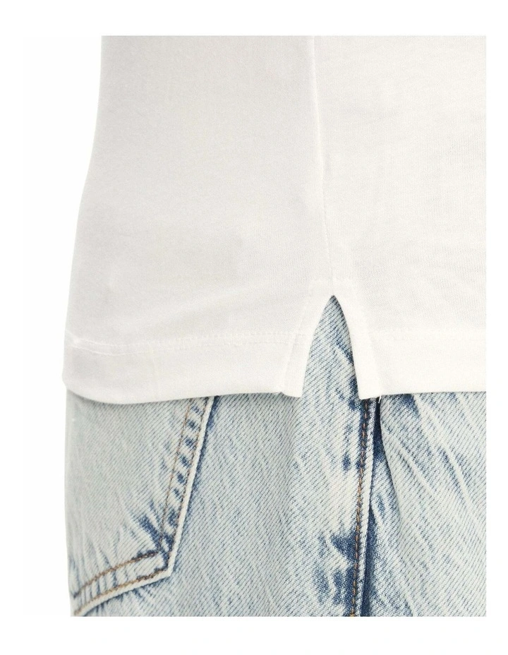 Love Triangle Pearls Short Sleeve T-Shirt in White image 3