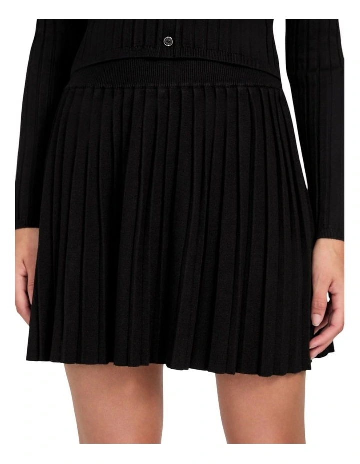 Eco Pleated Miranda Sweater Skirt in Black image 3