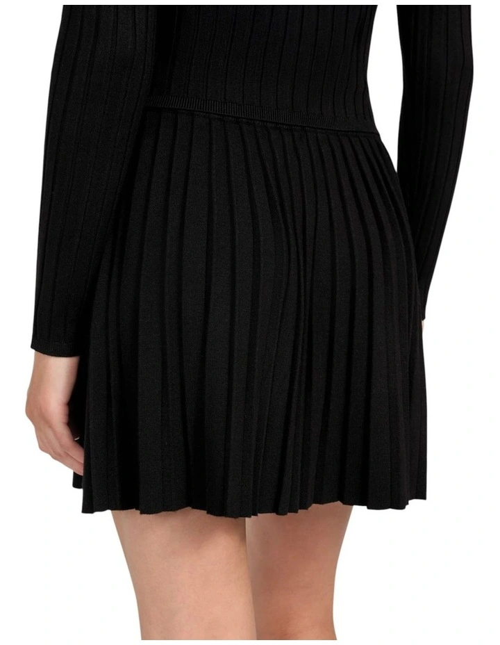 Eco Pleated Miranda Sweater Skirt in Black image 5