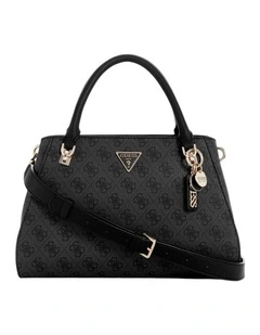 Noelle Luxury Satchel Bag in Black Logo