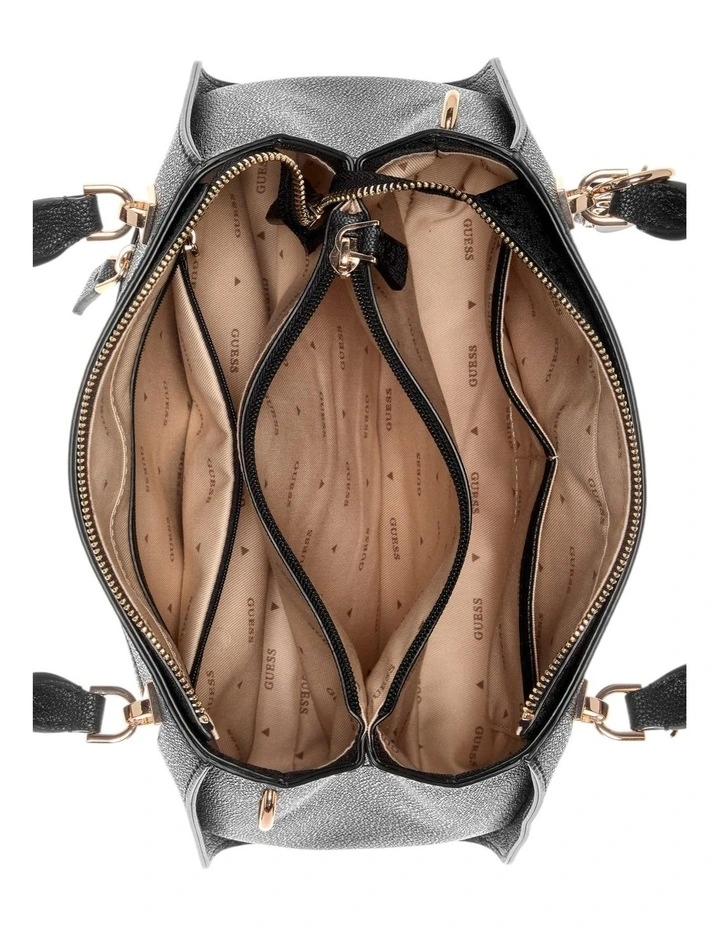 Noelle Luxury Satchel Bag in Black Logo image 3