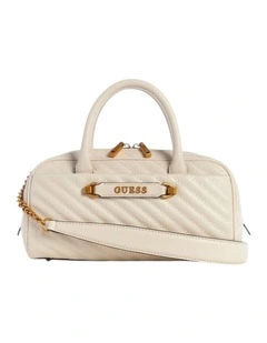 Sela Box Satchel Bag in Beige