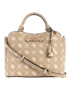 Silia Girlfriend Satchel Bag in Biscotti Logo
