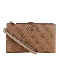 Laurel Double Zip Organiser Wallet in Latte Logo