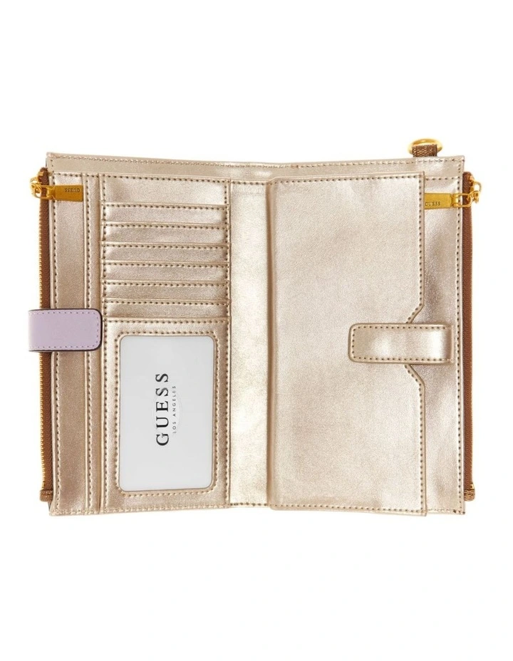 Laurel Double Zip Organiser Wallet in Latte Logo image 2