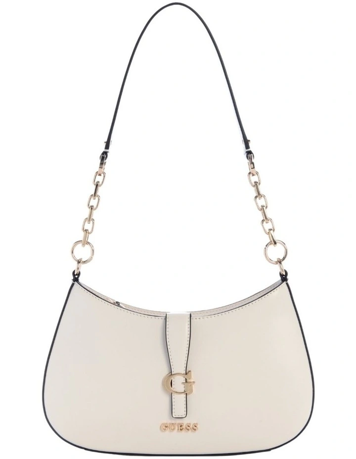 Carrie Top Zip Shoulder Bag in Stone image 1