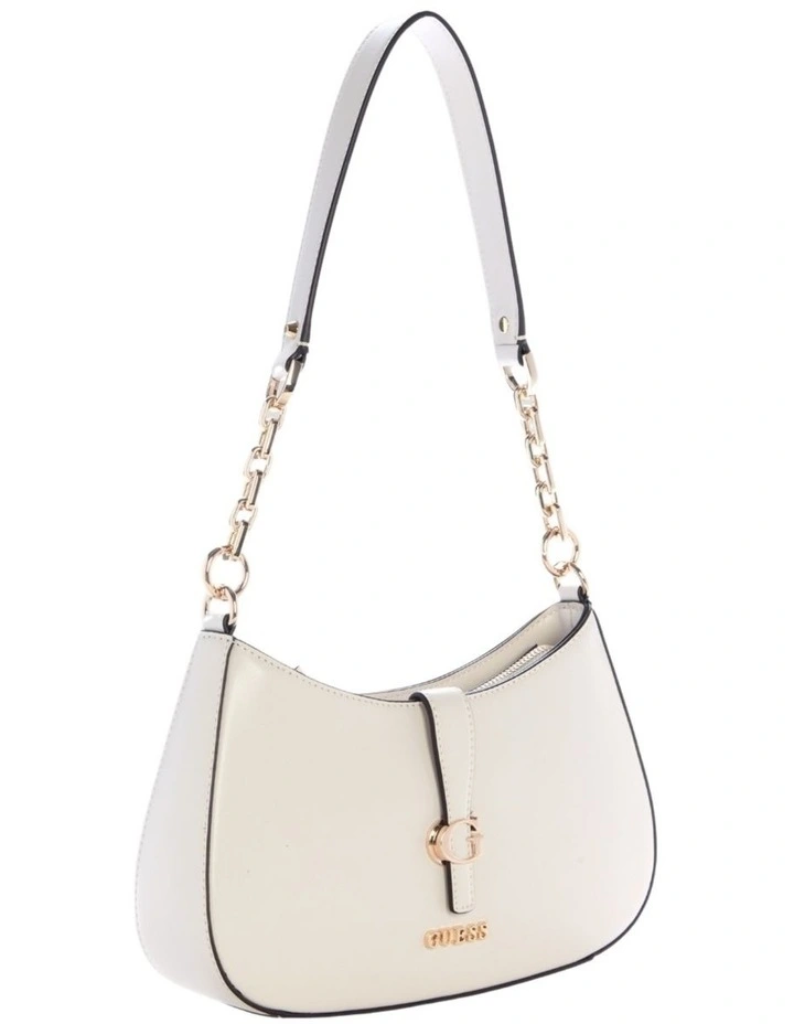 Carrie Top Zip Shoulder Bag in Stone image 3