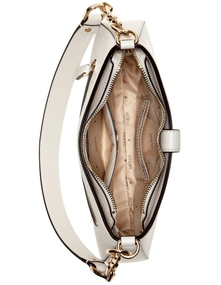 Carrie Top Zip Shoulder Bag in Stone image 4