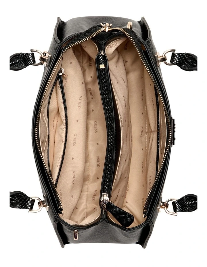 Noelle Luxury Satchel Bag in Black image 3