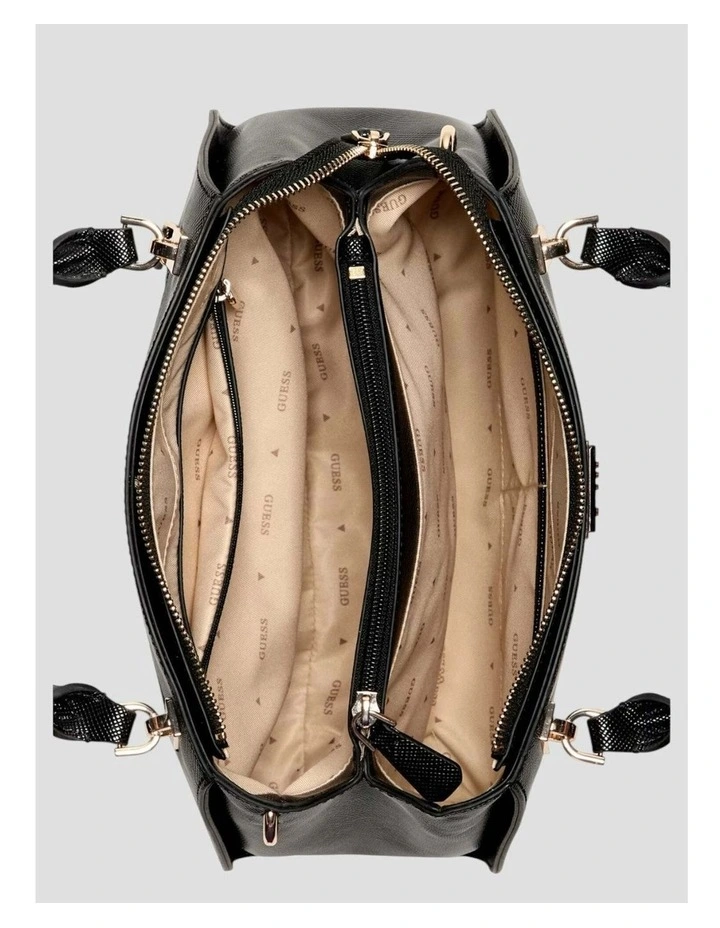 Noelle Luxury Satchel Bag in Black image 6