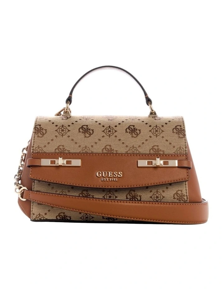 Melinda Top Handle Crossbody Flap Bag in Latte Logo image 1