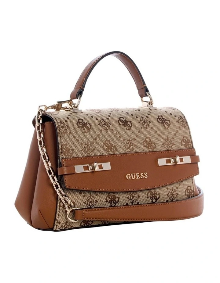 Melinda Top Handle Crossbody Flap Bag in Latte Logo image 3