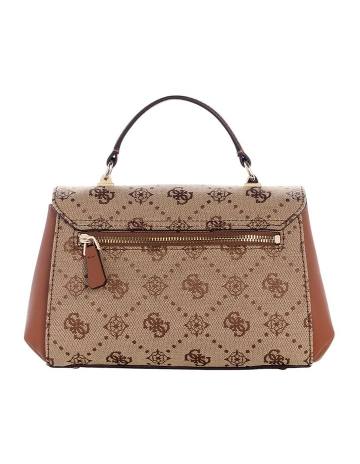 Melinda Top Handle Crossbody Flap Bag in Latte Logo image 5