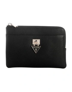 Patsie Key Ring Pouch Wallet in Black