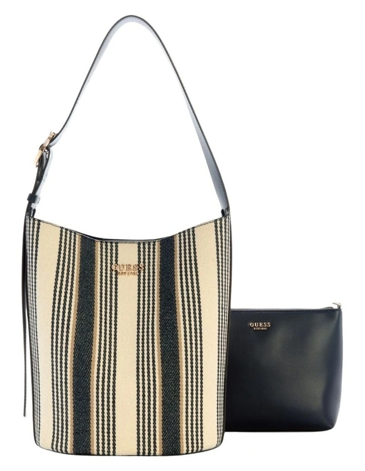 Nicolette Large Bucket Shoulder Bag in Navy Multi image 1