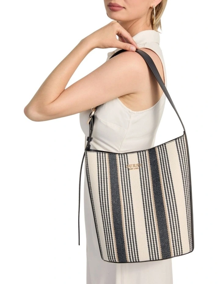 Nicolette Large Bucket Shoulder Bag in Navy Multi image 2