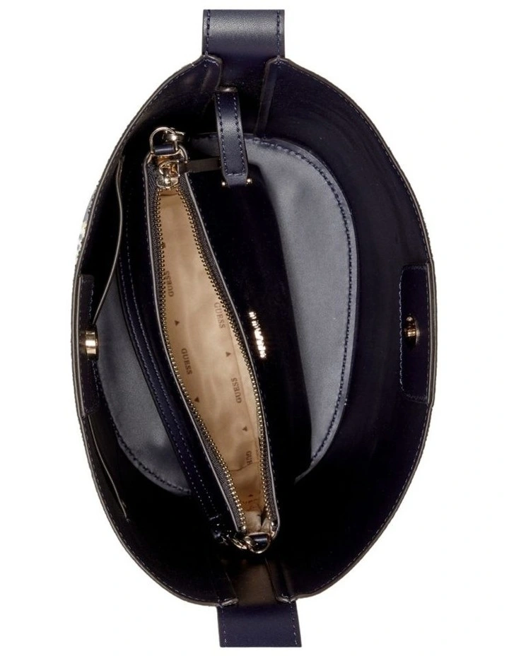 Nicolette Large Bucket Shoulder Bag in Navy Multi image 4