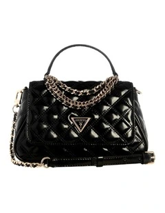 Giully Top Handle Crossbody Flap Bag in Black