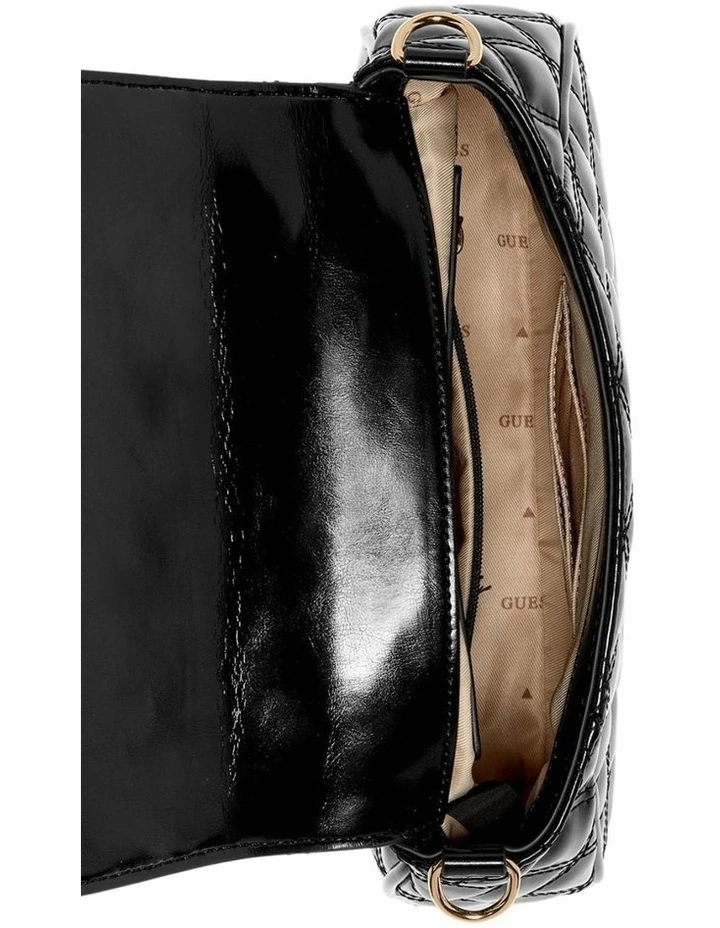 Giully Top Handle Crossbody Flap Bag in Black image 3