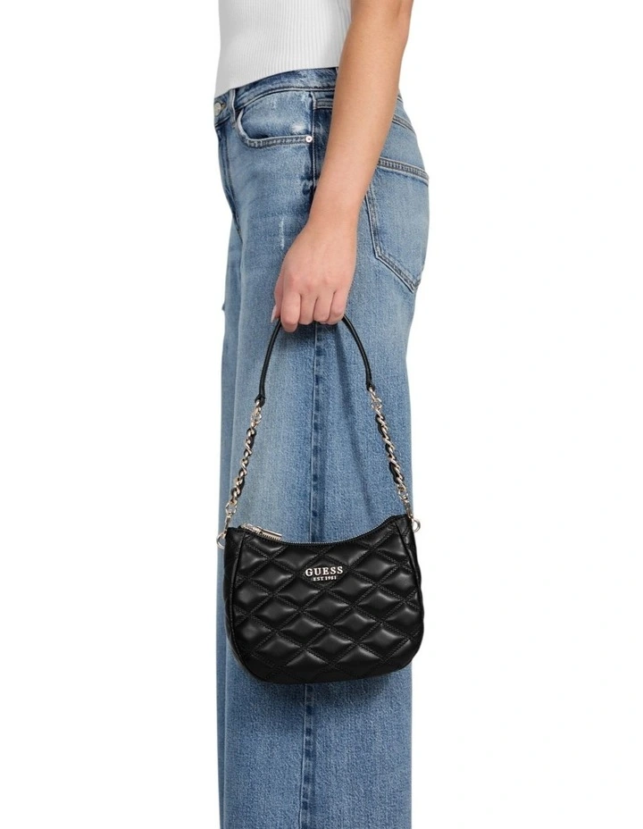 Tamsin Top Zip Shoulder Bag in Black image 2