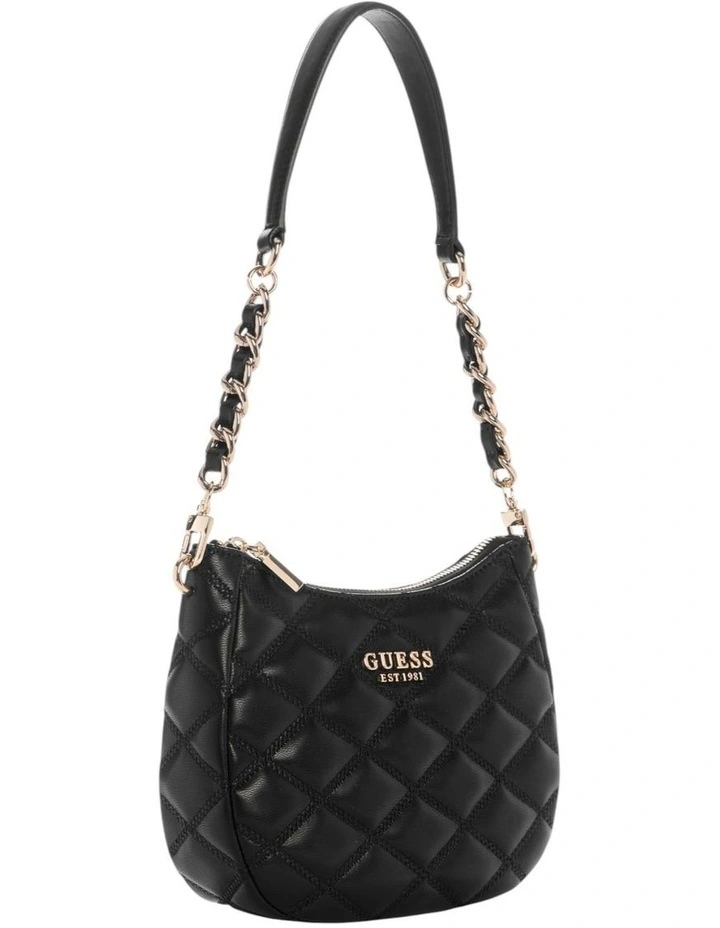 Tamsin Top Zip Shoulder Bag in Black image 3
