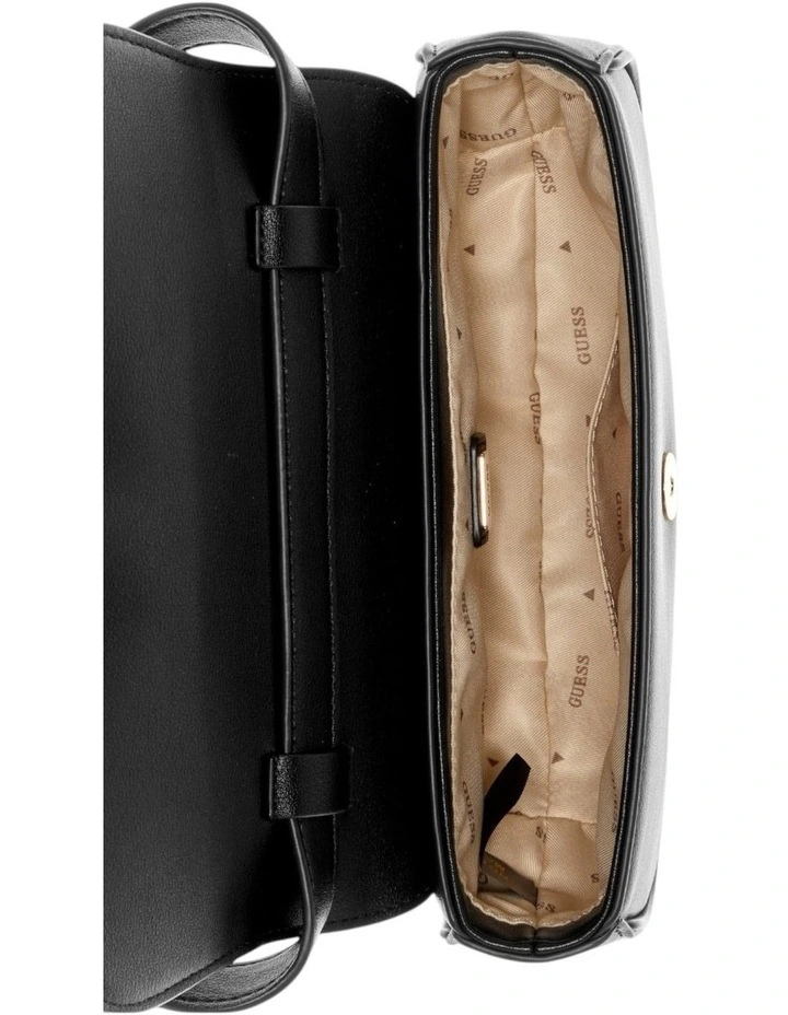 Mini Convertible Flap Shoulder Bag in Black image 4