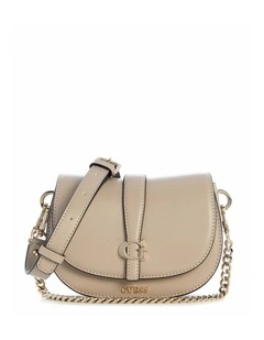 Carrie Mini Flap Crossbody Bag in Taupe